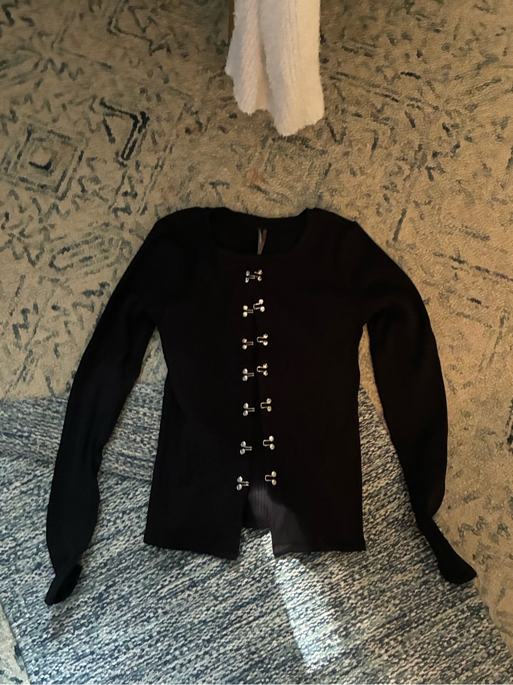 Anthropologie Black Hook-and-Eye Long Sleeve Sweater